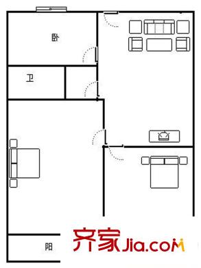 瑞通花園戶型圖戶型圖（3-1-1） 3室1廳1衛(wèi)1廚