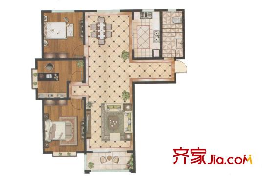 科潤順河帝景二期高層24號(hào)樓戶型 3室2廳1衛(wèi)1廚