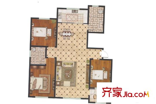 科潤順河帝景二期高層27號(hào)樓戶型 3室2廳2衛(wèi)1廚