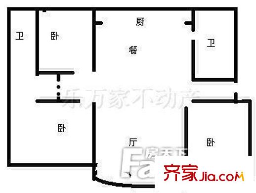 東岳花園 戶型圖（3室2廳1廚1衛(wèi)）