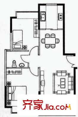 東方首府未來(lái)城 2室 戶型圖