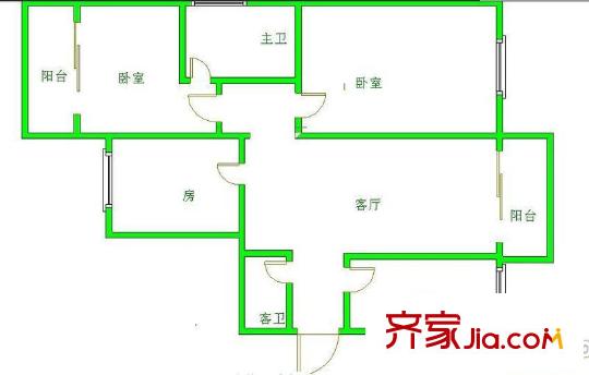 安順苑戶型圖戶型圖 3室1廳1衛(wèi)1廚