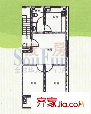 寶通花園戶型圖2室1廳1衛(wèi)1廚