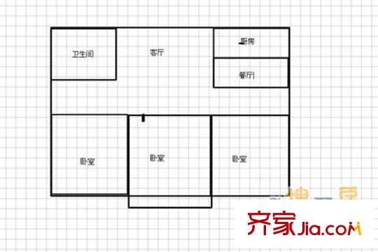 煙草公司宿舍(東風街)戶型圖煙草公司宿舍(東方路) 3室 戶型圖 3室2廳1衛(wèi)1廚