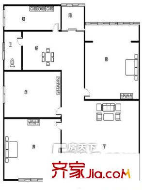 桐蔭小區(qū)戶型圖戶型圖（201303013） 3室2廳1衛(wèi)1廚
