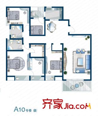 威尼斯水城三期 4室 戶型圖