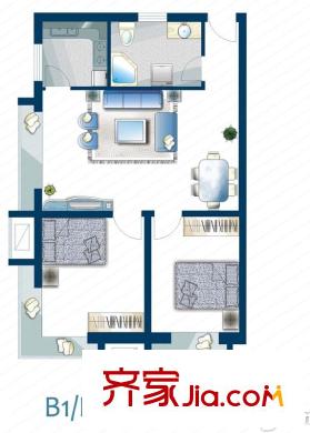 威尼斯水城三期 2室 戶型圖
