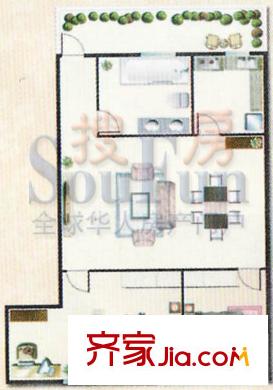 天潤鳳凰城戶型圖3室2廳1衛(wèi)1廚