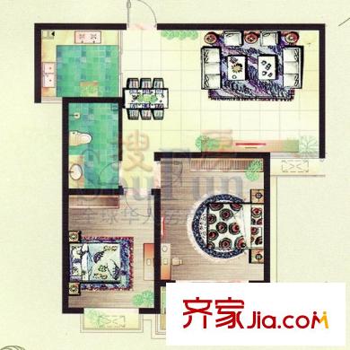 盛世御景戶型圖2室2廳1衛(wèi)1廚