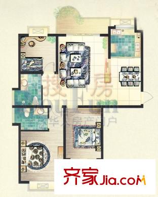 盛世御景戶型圖3室2廳2衛(wèi)1廚
