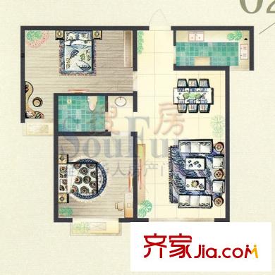 盛世御景戶型圖2室2廳1衛(wèi)1廚