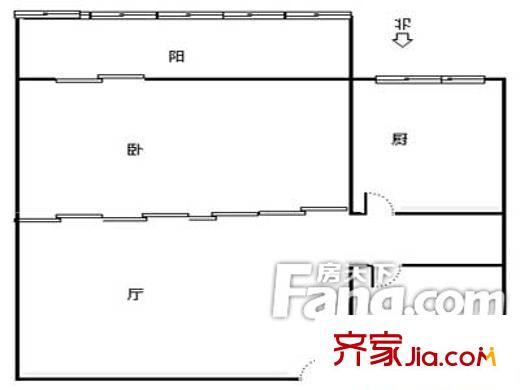 聯(lián)運(yùn)首座戶型圖戶型圖（1-1-1） 1室1廳1衛(wèi)1廚