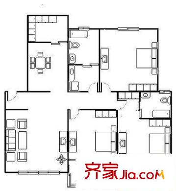 思達大河春天 5室 戶型圖