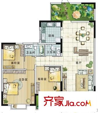 晶華城 3室戶型圖