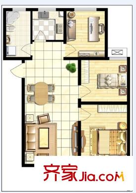 晶華城 2室戶型圖