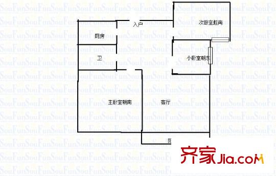 晶華城 3室 戶型圖