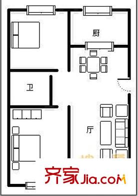紅旗小區(qū) 3室 戶型圖