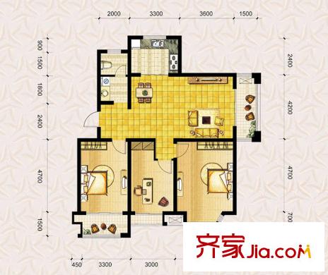 弘潤(rùn)達(dá)美水岸一期d5戶(hù)型 3室2廳1衛(wèi)