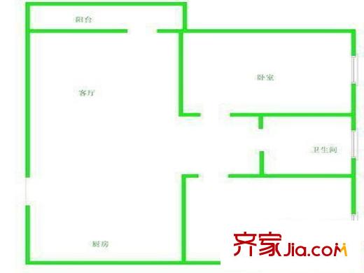 永安嘉園戶型圖戶型圖（2-1-1） 2室1廳1衛(wèi)1廚