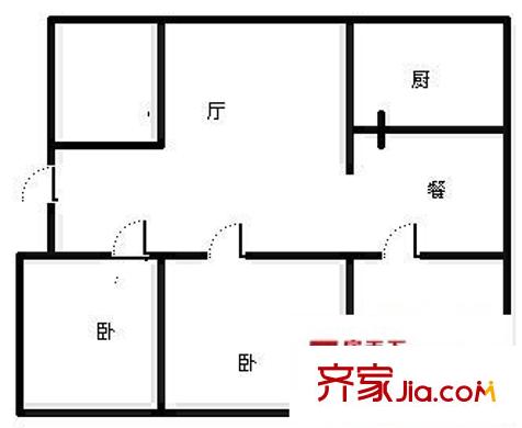 國土局宿舍(奎文)戶型圖奎文國土局宿舍 3室 戶型圖 3室2廳1衛(wèi)1廚