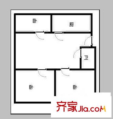 港華燃?xì)夤舅奚?3室 戶型圖