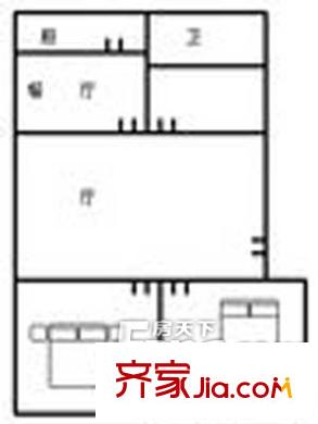 胡西組團戶型圖戶型圖 2室2廳1衛(wèi)1廚