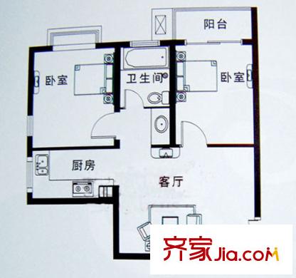 裕華第九城市 2室 戶型圖