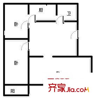 臥龍社區(qū) 3室 戶型圖