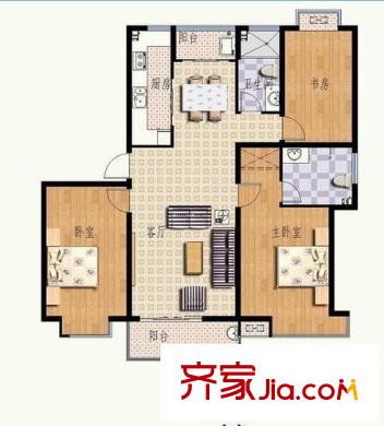華光嘉苑戶型圖1#戶型 3室2廳2衛(wèi)1廚