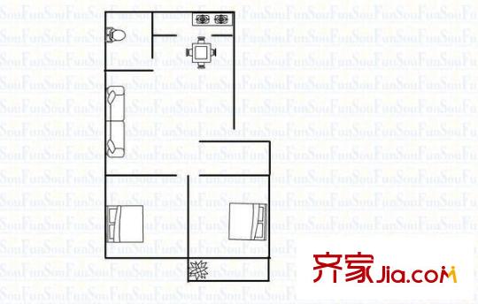 書香苑 1室 戶型圖
