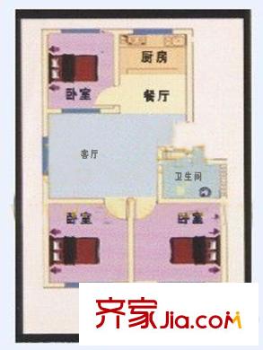 崇文園戶型圖戶型圖（3-2-1） 3室2廳1衛(wèi)1廚
