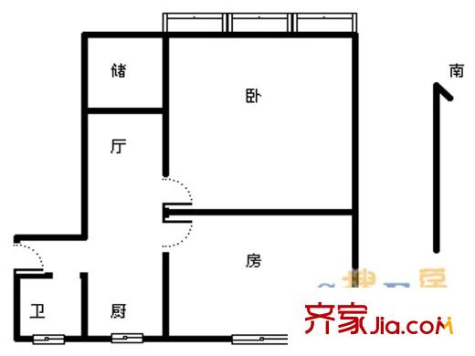永安小區(qū)戶型圖戶型圖（2-1-1） 2室1廳1衛(wèi)1廚