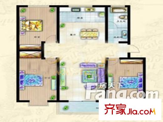 歐美佳苑戶型圖戶型圖 3室2廳1衛(wèi)1廚