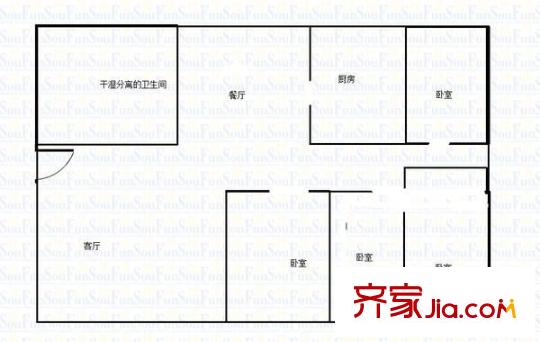 港務(wù)局宿舍 4室 戶型圖