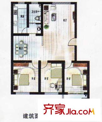 蘇杭花園戶型圖多層戶型 3室2廳1衛(wèi)1廚