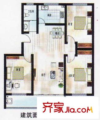 蘇杭花園戶型圖多層戶型 3室2廳1衛(wèi)1廚
