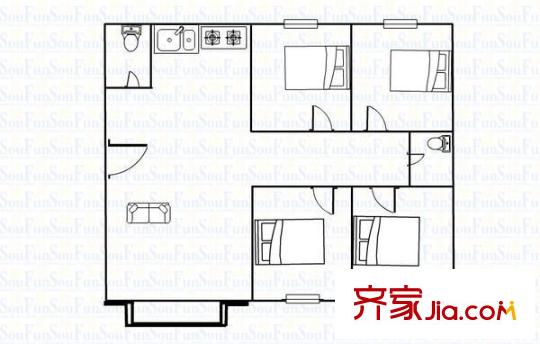 銀楓小區(qū) 4室 戶型圖