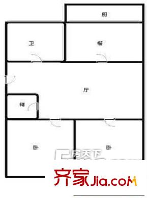 錦泰小區(qū)戶型圖戶型圖（201303021） 2室2廳1衛(wèi)1廚