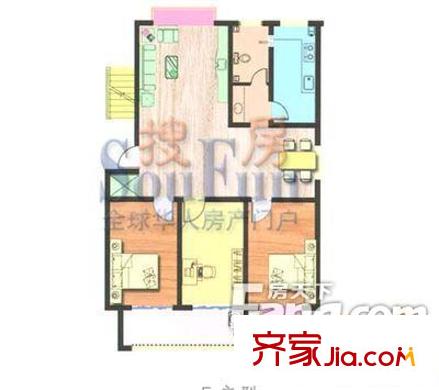 常青園戶型圖戶型圖（2室2廳1廚1衛(wèi)） 2室2廳1衛(wèi)1廚