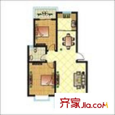 常青園戶型圖戶型圖（2室2廳1廚1衛(wèi)） 2室2廳1衛(wèi)1廚