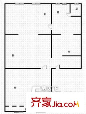 西園小區(qū)戶型圖戶型圖（2-2-1） 2室2廳1衛(wèi)1廚