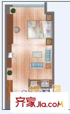 東方威尼斯 1室 戶型圖