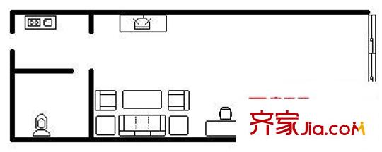 東方威尼斯 1室 戶型圖