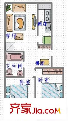 怡馨家園87平2室2廳1衛(wèi)戶型圖2明_副本