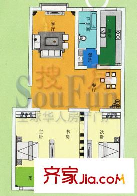 順嘉花園戶型圖3室2廳1衛(wèi)1廚