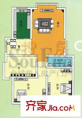 順嘉花園戶型圖3室2廳1衛(wèi)1廚