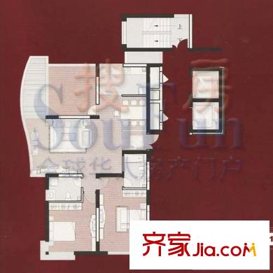 麗景苑戶型圖3室2廳2衛(wèi)1廚
