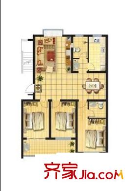 玉苑小區(qū)戶型圖一期多層戶型圖 3室2廳2衛(wèi)1廚
