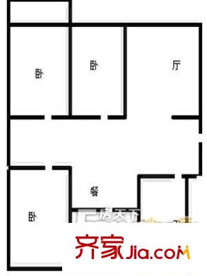 虞鑫花園戶(hù)型圖 戶(hù)型圖 3室2廳1衛(wèi)2廚