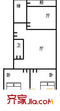 新元小區(qū) 2室 戶型圖